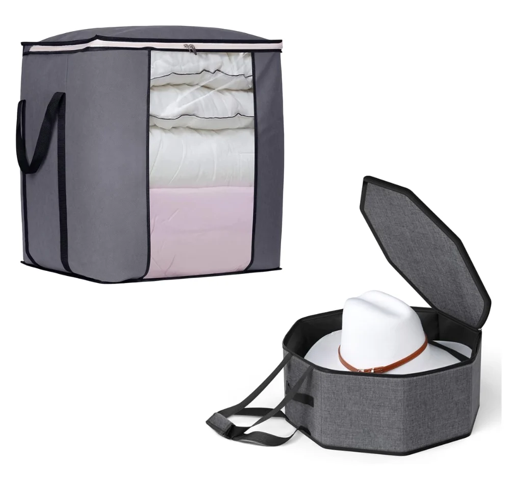 Sleeping Lamb set: 120L blanket storage bags + hat box