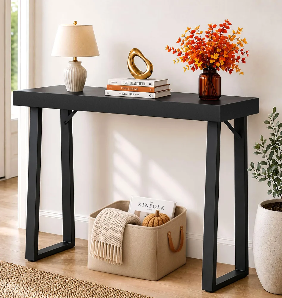 Sleeping Lamb 35-Inch Narrow Console Table, Black