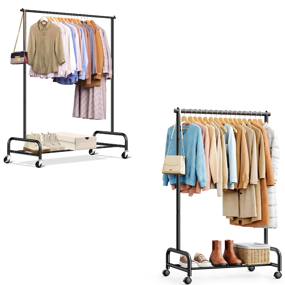 Sleeping Lamb set: 43" heavy duty clothes rack + 28.6" heavy duty clothes rack