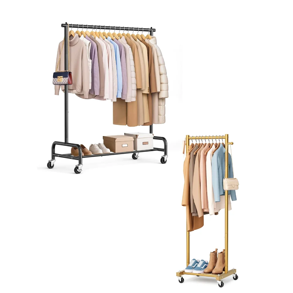 Sleeping Lamb set: 43" wide heavy duty clothes rack + 18.5" small clothes rack