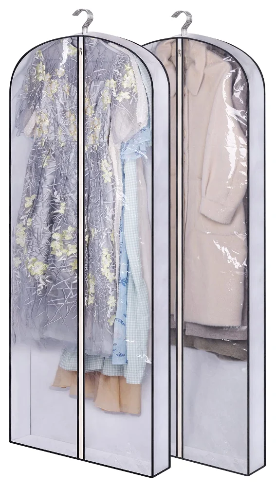 Sleeping Lamb Clear Gusseted Garment Bags, White