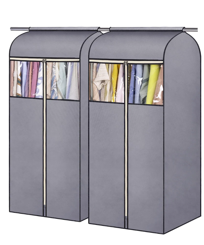 Sleeping Lamb Closed Hanging Garment Bags with Window, Grey