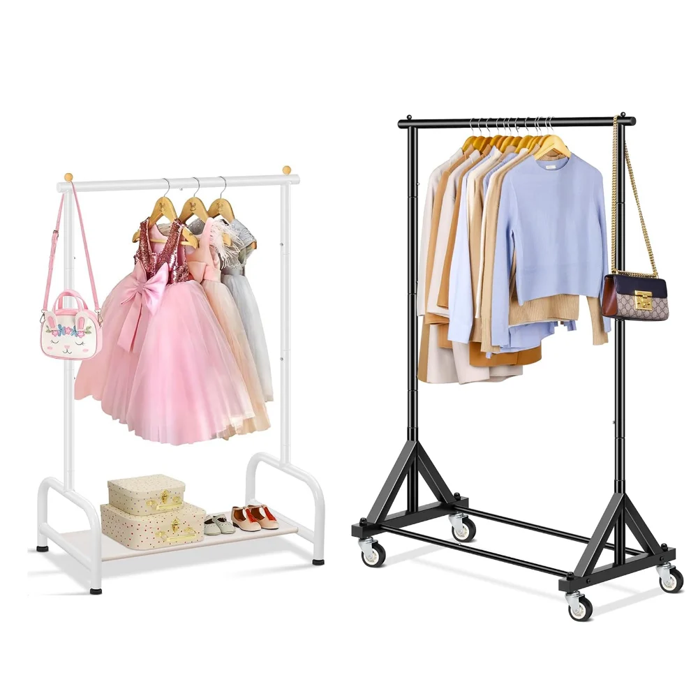 Sleeping Lamb set: Heavy duty clothes rack + small kids clothing rack