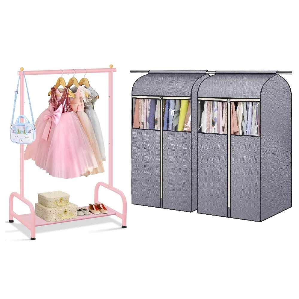 Sleeping Lamb set: Kids clothes rack + 43" garment bags