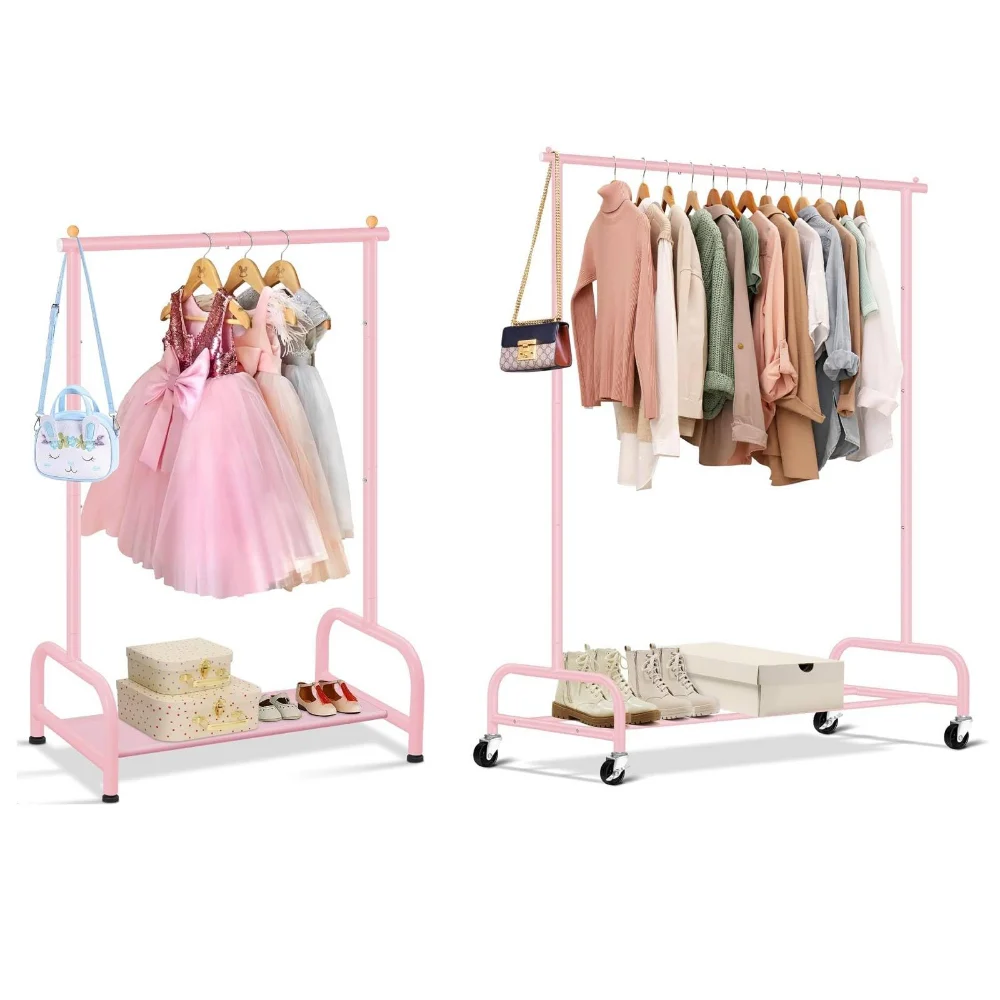 Sleeping Lamb set: Kids clothes rack + 43" wide heavy duty clothes rack