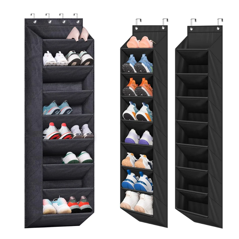 Sleeping Lamb set: Over the door shoe organizer + 2-pack narrow shoe rack