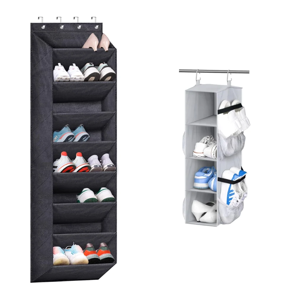 Sleeping Lamb set: Over the door shoe organizer + short hanging shoe organizer