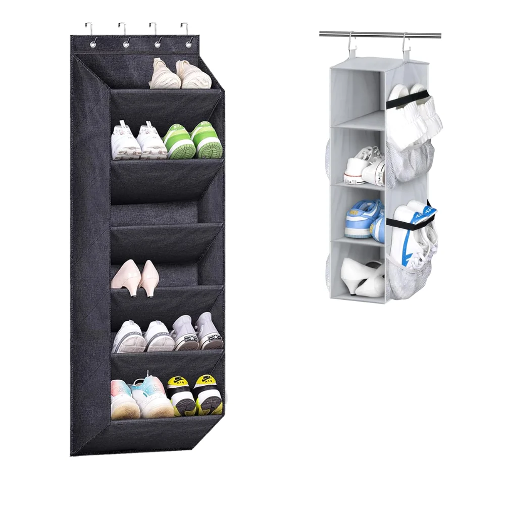 Sleeping Lamb set: Over-the-door shoe rack + short hanging shoe organizer